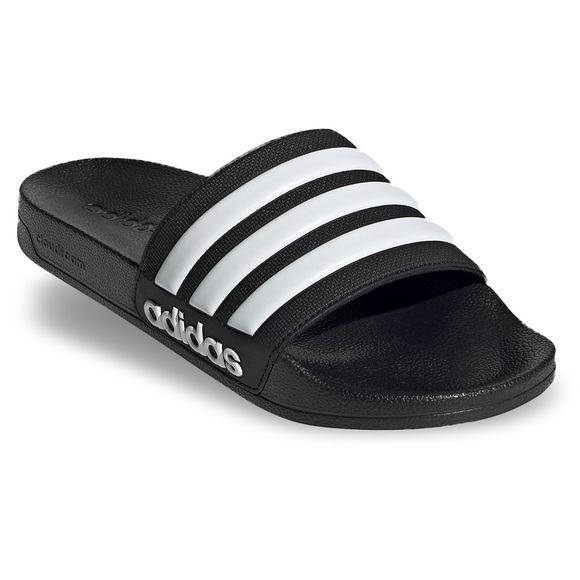 Adidas Size 12 black white Adilette Shower shoes sandals slides - Picture 8 of 16